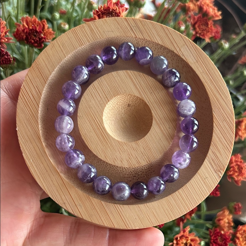 Handmade Amethyst Crystal Beaded Bracelet *